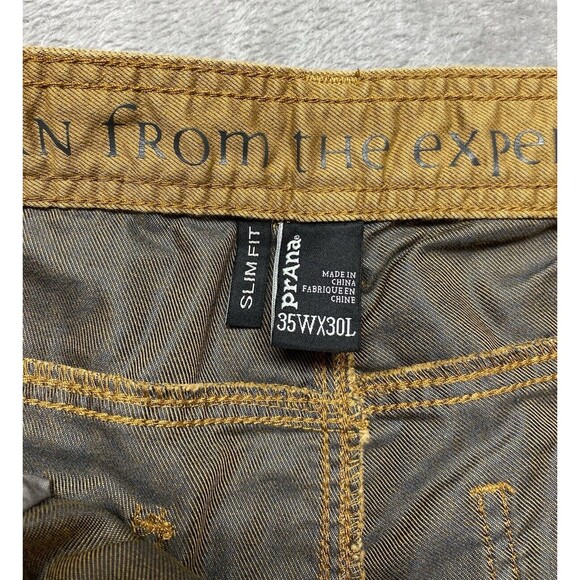 Prana Breathe Men’s Slim Fit Khaki Pants Size 35x30 - Picture 7 of 8